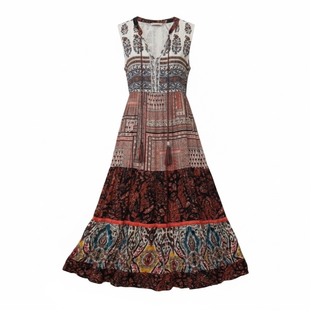 Soft Surroundings NWOT tribal print maxi dress, small